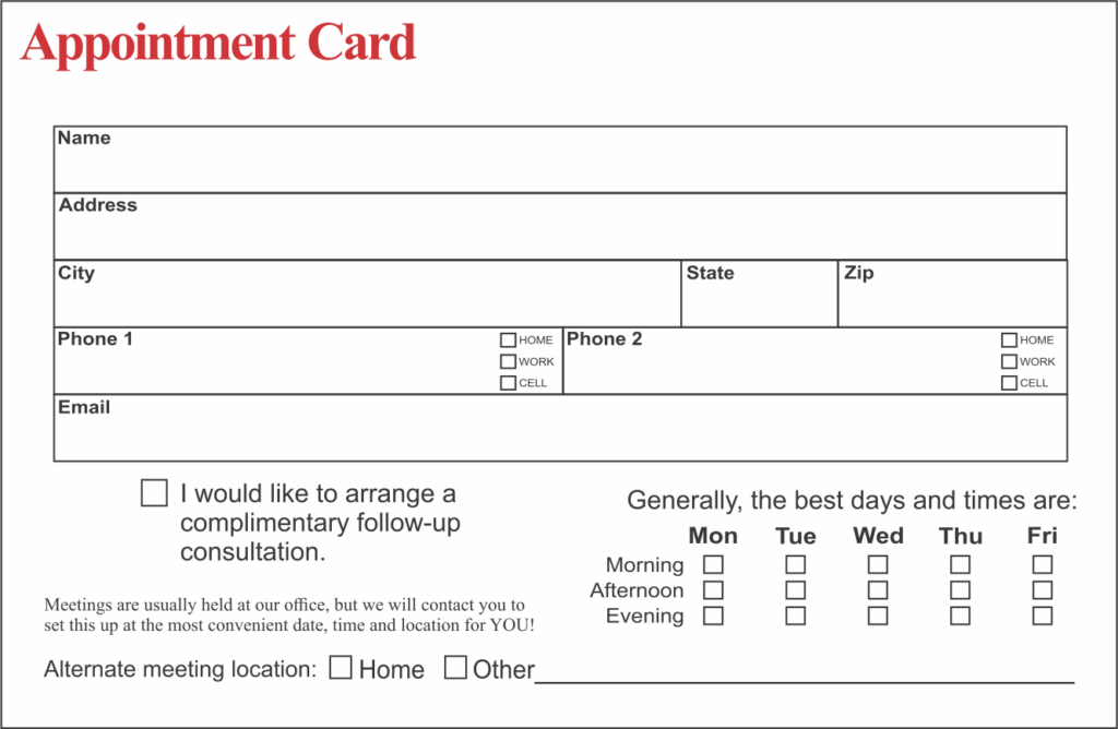 The Appointment Card